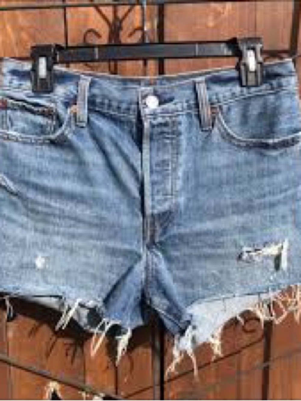 Levi's Distressed Light Blue Denim Cutoff Shorts